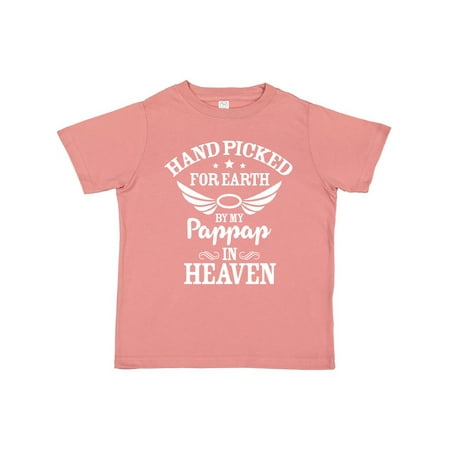 

Inktastic Handpicked for Earth By My Pappap in Heaven with Angel Wings Gift Toddler Boy or Toddler Girl T-Shirt