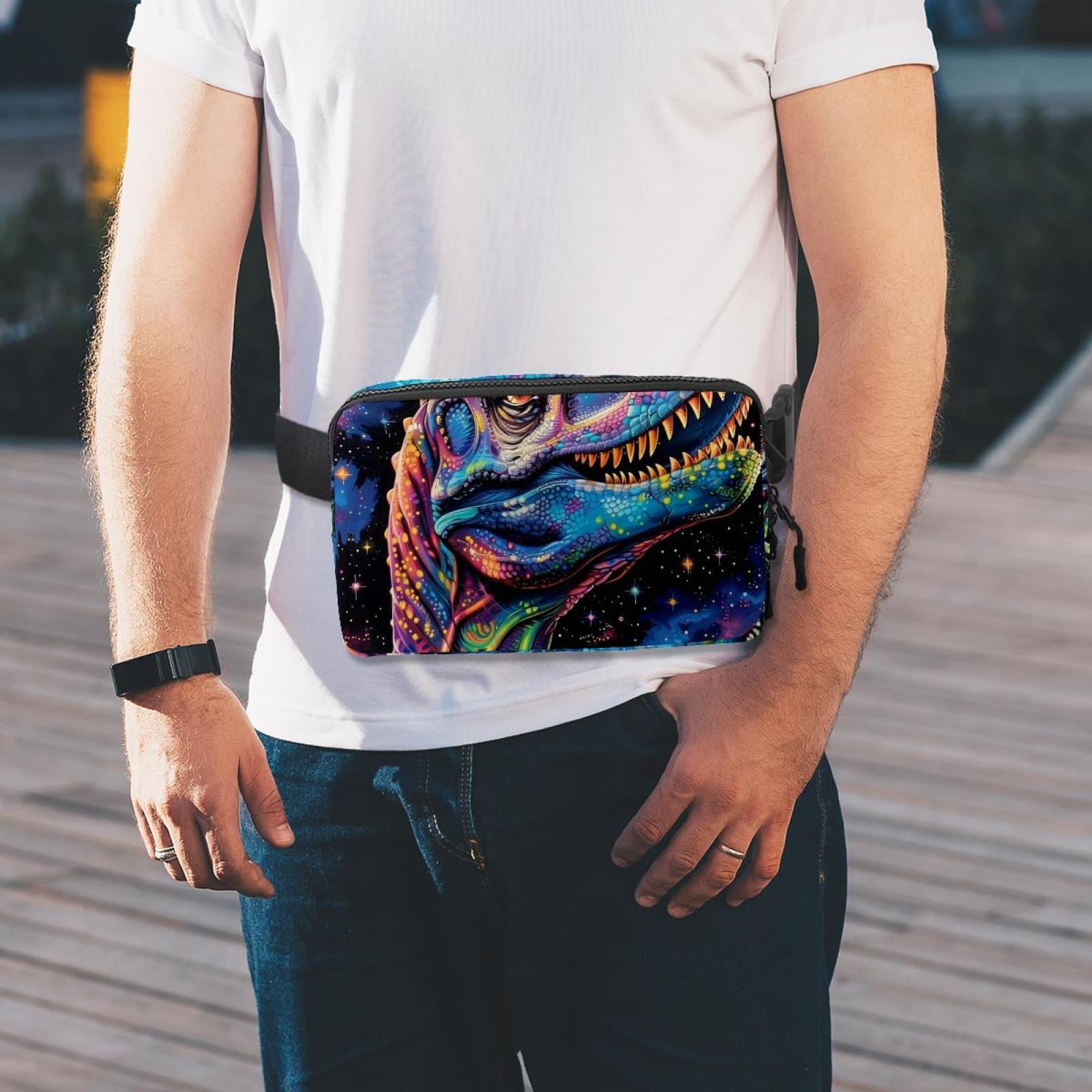 Dinosaur Lightweight Adjustable Waist Bag with Extension Strap - Unisex Fanny Pack