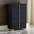 thumbnail image 6 of Benjara Dex 50 Inch Tall Dresser Chest, 5 Drawers with Vertical Gold Handles, Black, 6 of 6