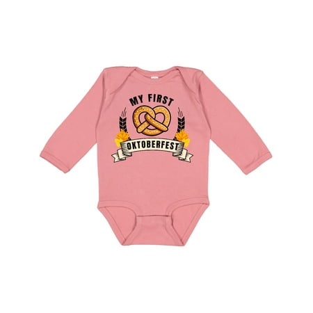 

Inktastic My First Oktoberfest with Pretzel and Banner Gift Baby Boy or Baby Girl Long Sleeve Bodysuit