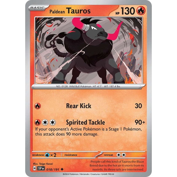 Pokemon Surging Sparks Uncommon Paldean Tauros #18