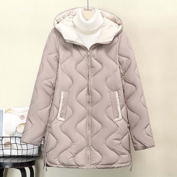 Wancir Women's Winter Down Jacket Thicken Hooded Puffer Long Jackets Warm Quilted Padded Coats