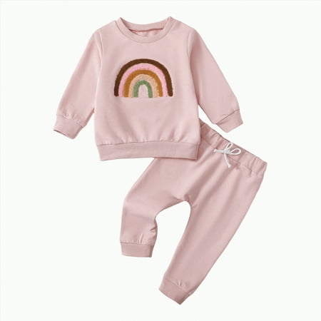 Futezty Toddler Boys Girls Clothes Fall Winter Outfit Sets Set For Kids Long Sleeve Round Neck Graphic Stretch 6M 1T 2T 3T 4T 5T 2PCS Everyday