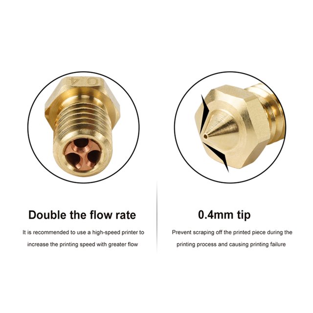 Piezas de impresora 3D Cabezal de impresión de cobre y latón 0,6 mm 0,8 mm 1,0 mm 1,2 mm (0,6) Ndcxsfigh Para estrenar