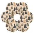 thumbnail image 7 of Yayeee 6 PCS Drink Coasters with Holder Set Woven Absorbent Round Tabletop Hot Pad, Beige Christmas Trees, 7 of 7