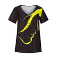 thumbnail image 3 of Pompotops Mode Femme Été Col en V Manches Courtes Imprimé T-shirt Décontracté Blouse, 3 of 4