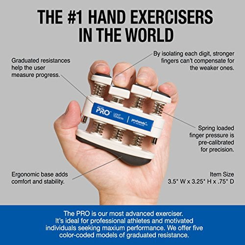 PROHANDS PRO Hand Exerciser Finger Exerciser Hand Grip Strengthener Spring Loaded Finger Piston System Isolate and Exercise Each Finger Set of 2 Blue Red Walmart