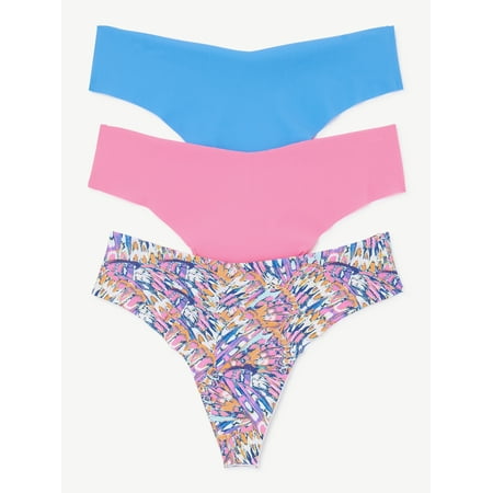 

Joyspun Women s No Show Thong Panties 3-Pack Sizes XS to 3X