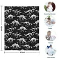 thumbnail image 4 of Black Dinosaurs Skeleton Text Pattern Blanket,Comfortable Soft Lamb Wool Throw Blanket,All Season,Warm Lightweight Blankets for Sofa Bed Couch Living Room Chair,30"x40", 4 of 4