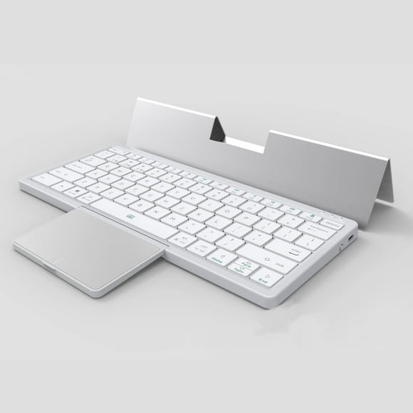 XDovet Wireless Bluetooth Keyboard with Trackpad with Phone Tablet Holder and Keyboard Cover for iPad, iPhone, Android Devices and Windows Tablets, Laptops and Smartphones, White