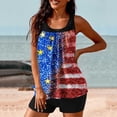 thumbnail image 4 of BRGZLK American Flag Print Swimsuit Modest Women's Tankini Bikini Set Independence Day Tank Tops Swim Shorts Modest Bathing Suit, 4 of 5