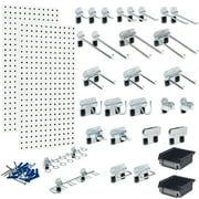 Triton Products® LB18-CK (2) 18 In. W x 36 In. H x 9/16 In. D White Steel Pegboards/28 Hooks/2 Bins