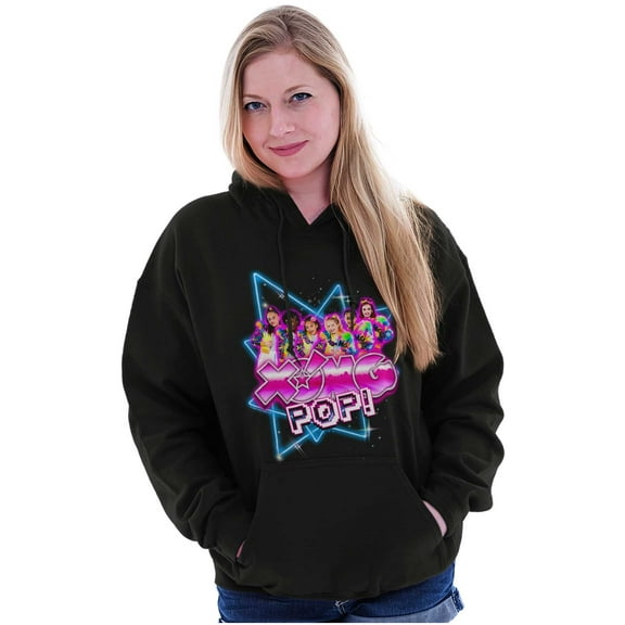 XOMG POP Band Neon Space Rockstars Women Plus Size Hoodie Brisco Brands 2X