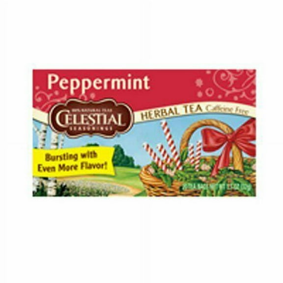 Celestial Seasonings Herbal Tea, Peppermint, Caffeine Free, 20 ct, 2-Pack