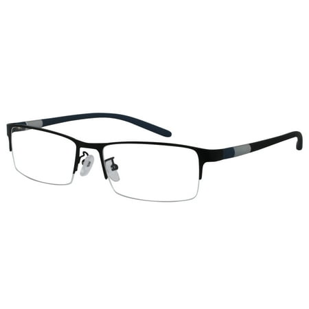 Half Rimmed Reading Glasses Ebe Reading Glasses Mens Womens Half Rim Stainless Steel Black High Quality Light Weight Anti Glare x2442 ()