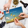 thumbnail image 5 of Enjoy the Little Things Cutting Board, Inspirational Slogan on Future on Blurry Sunset Background, Decorative Tempered Glass Cutting and Serving Board, Small Size, Orange Blue White, by Ambesonne, 5 of 5