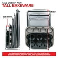 thumbnail image 5 of Chrome (2 Pack) Extra Tall Steel Baking Pan Organizer Rack for Cabinet Storage or Kitchen Counter, Cookie Baking Sheet Organizer with Dividers, Muffin Tin and Cutting Board Holder, Stock Your Home, 5 of 7
