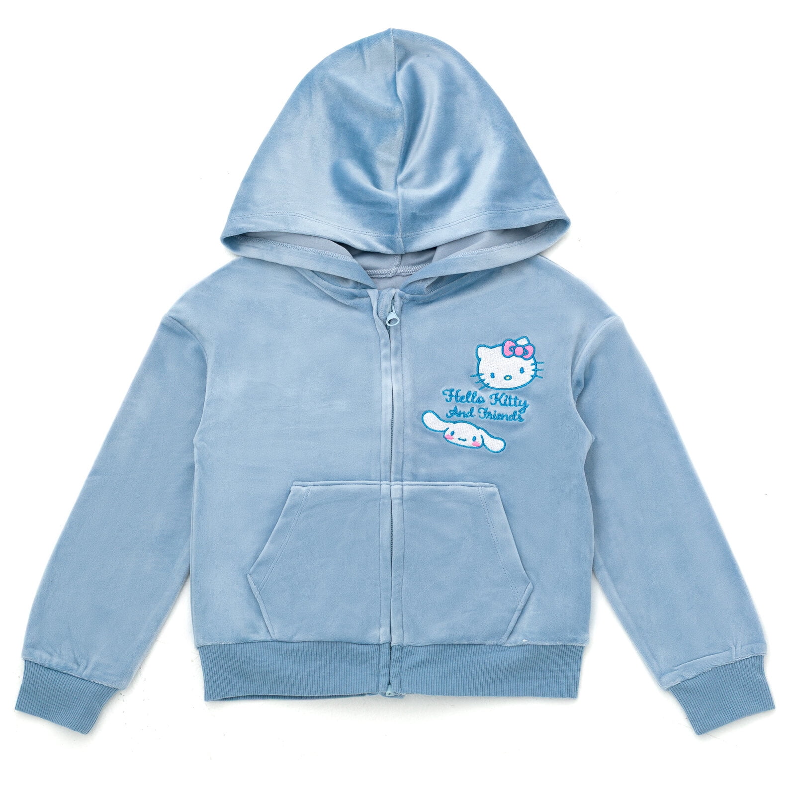 Hello Kitty Velour Zip Up Hoodie and Flare Pants Outfit Set