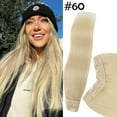 thumbnail image 2 of HAIRRO Clip In Hair Extensions V Shape U Part One Piece Clip in Remy Real Human Hair Extensions 3/4 Full Head, 2 of 8