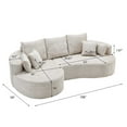 thumbnail image 2 of GDF Studio 106" Modern Curved Sectional Sofa Cloud Couch, 4 Seater Chaise Lounge with 7 Pillows, Silver, 2 of 2
