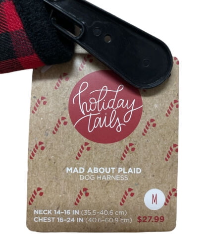 Holiday Tails Mad About Plaid Dog Harness - Small