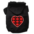 thumbnail image 6 of Pet Dog  Cat Hoodie Screen Printed, "Red Argyle Heart", 6 of 10
