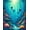 Blue, Pattern 8, variant on ODIKA 4'x6' Machine Washable Non-Slip Area Rug, Enchanted Garden Floor Decorative Bathroom High Traffic Rug, Purple, 60257