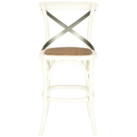 SAFAVIEH Eleanr Square Mid Back Counter Stool Antique White