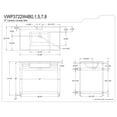 thumbnail image 4 of Kingston Brass VWP3722W4B1 Quadras 37" Ceramic Console Sink with Steel Base and Glass Shelf (4-Inch, 3-Hole), White/Polished Chrome, 4 of 7