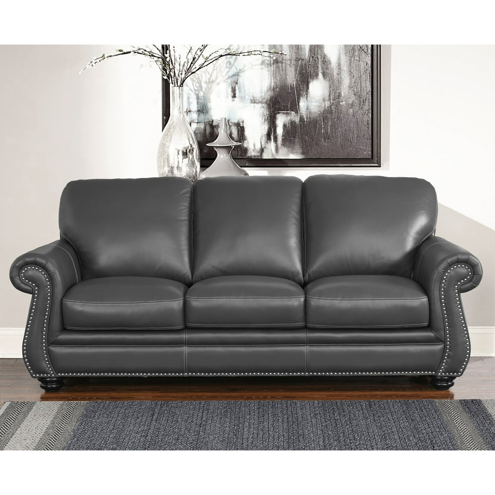 Devon & Claire Reese Leather Sofa, Grey