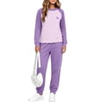 thumbnail image 4 of ITSAME Girls 2 Piece Loungewear Outfit Raglan Sleeve Crewneck Pullover and Pants Warm Sleepwear Set Size 5T, 4 of 6