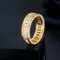 thumbnail image 2 of 18k Gold Plated CZ Big Wide Circle Round Women Party Ring Wedding Band Jewelry, 2 of 9