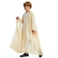 thumbnail image 6 of lnmuld Kids Coats Elegant Arabic Thobe Traditional Kaftan Robe Set for Teenage Boys with Long Sleeve Embroidered Design Solid Color Size:9-10 Years, 6 of 9