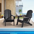 thumbnail image 1 of VEVOR Chaise Adirondack en Plastique Ensemble de 2 Pliable pour Foyer Résistant aux Intempéries Noir, 1 of 9