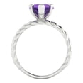 thumbnail image 4 of Solitaire Engagement Ring for Women - 2ct Natural Amethyst in 18K White Gold Promise Ring, 4 of 6