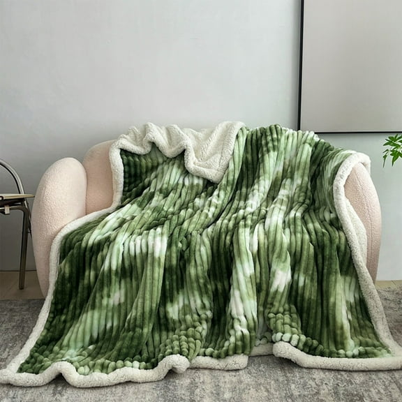 Qhnvtd Double Layer Thickened Lamb's Wool Blanket, Milk Fleece Nap Flannel Cover Blanket, Soft Warm Polyester Blanket for Winter, Ideal for Sofa Snuggling & Bed Use, Easy Wash & Long-Lasting