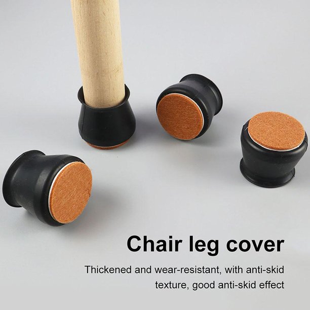 Protector de patas de silla de silicona, tapa de extremo de mesa duradera antideslizante (marrón negro) Libre de BPA