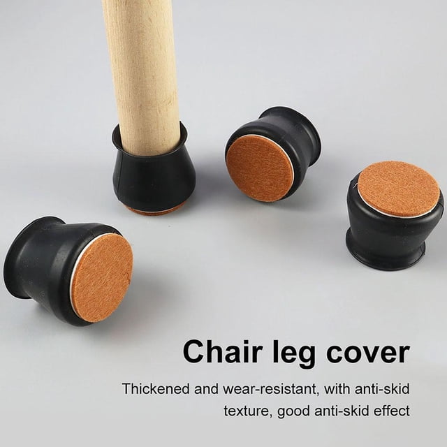 Protector de patas de silla de silicona, tapa de extremo de mesa duradera antideslizante (marrón negro) Libre de BPA