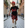 thumbnail image 4 of Mikrdoo Boys Short Sets Color Block T-Shirt and Shorts 2-Piece Outfit Summer Lightning Clothes 9-10 Years, 4 of 10