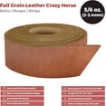 thumbnail image 2 of ELW 5-6 oz 2-2.4mm Whiskey Brown Straps, Belts, Strips 0.75" Wide X 60" Length 1.9cm x 1.52m Full Grain Leather Crazy Horse Belt Medium DIY Craft, Pet Collars, Blanks, Accessory, Jewelry, Wrapping, 2 of 9