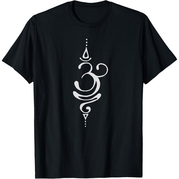 Ancient Sanskrit Breathe Om Yoga Meditation Symbol T-ShirtMen and women, Black T-shirt, size: Extra large