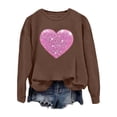 thumbnail image 3 of Mode Femme Décontractée Couleur Unie Ample Manches Longues Imprimé Lettre Col Rond Chandail à Capuchon 2t Fermeture à Glissière Chandail à Capuchon Fille Chandail à Capuchon Deux Pièces Robe Chandail Français Doublée Veste Femme Décontractée Chaude Hauts Femme, 3 of 4