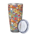 thumbnail image 2 of Salouo Boho Cute Owls Print 20oz Tumbler with Lid,Stainless Steel Vacuum Insulated Tumbler Durable Insulated Coffee Mug Thermal Cup with Splash Proof Sliding Lid-Straw Three-piece Set, 2 of 8
