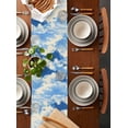 thumbnail image 2 of Yellow Lemon Table Runner Cotton Linen 60 Inch Holiday Dresser Scarves, Summer Blue Sky Coastal Scenery Tablerunner for Kitchen Coffee Dining Bedroom Home Living Room Dinner Scarf Décor 13''x60'', 2 of 9
