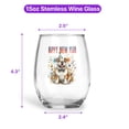 thumbnail image 5 of Happy New Year with Bulldog Fireworks Holiday Xmas Winter 2025 15oz Stemless Wine Glass Mug Dog Lover Gifts Idea Wine Glasses Cup - 00025, 5 of 5