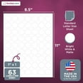 thumbnail image 2 of shiyou-- 1 Inch Round Labels - Round Sticker Labels for Printer - Matte White Blank Laser/Inkjet Printer Labels - Circle Stickers Printable Labels (25 Sheets, 63 Per Sheet, 1575 Labels), 2 of 4