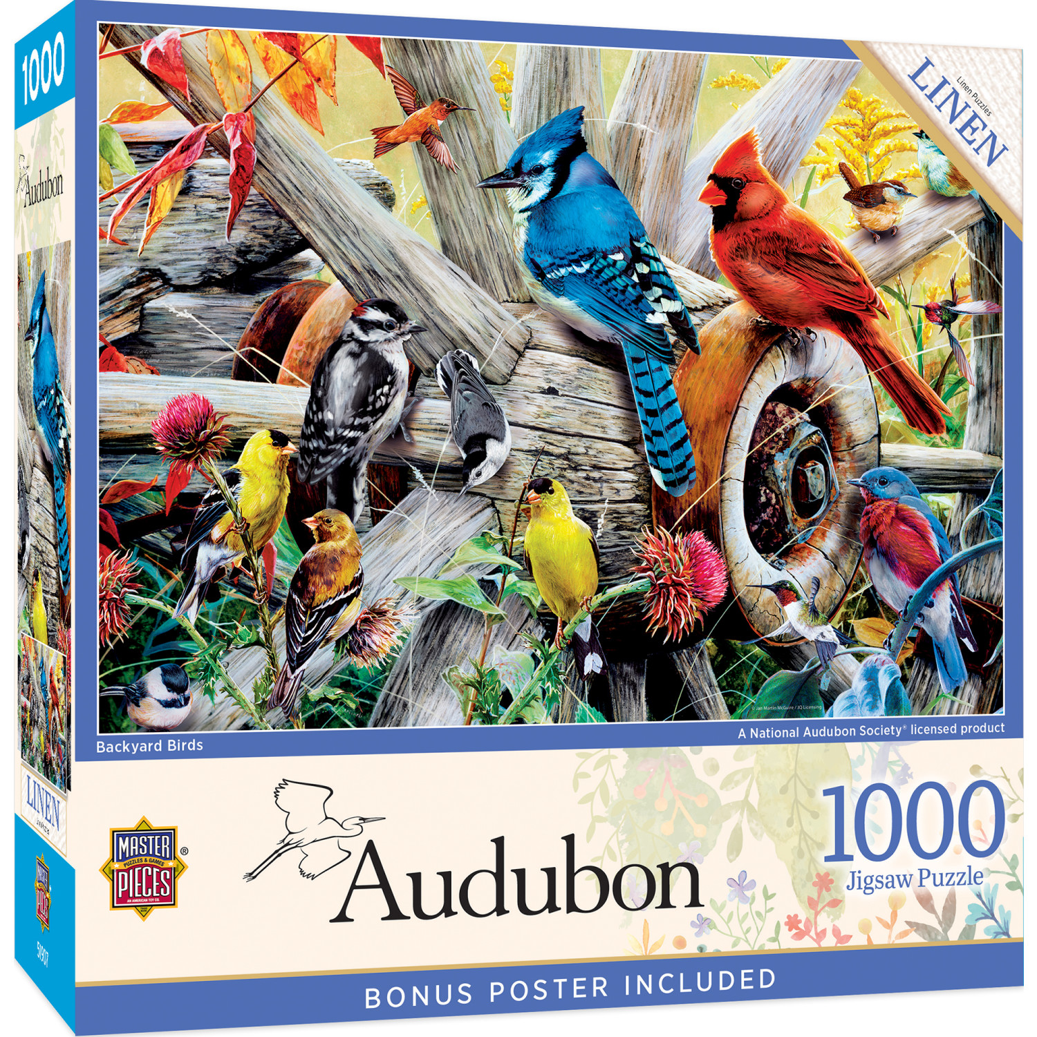 MasterPieces 1000-Piece Backyard Birds Jigsaw Puzzle photo 1