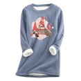 thumbnail image 2 of Hauts Chauds pour Femmes Mode Noël Imprimé Manches Régulières Hiver Ample Vacances Décontracté Col Rond Chemise Hauts Tenues de Sortie pour Femmes en Solde, 2 of 4