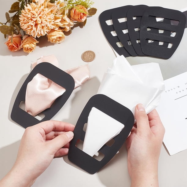 Soportes Para Pañuelos De Bolsillo - Juego De 2 Piezas Negras, 8.8 X 12.4 Cm, Para Trajes Y Eventos Formales