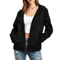 thumbnail image 3 of UDAUDU Women's Waterproof Raincoat Lightweight Rain Jacket with Hooded Windbreaker Trench Rain Coat with Pockets for Outdoor Black S, 3 of 10